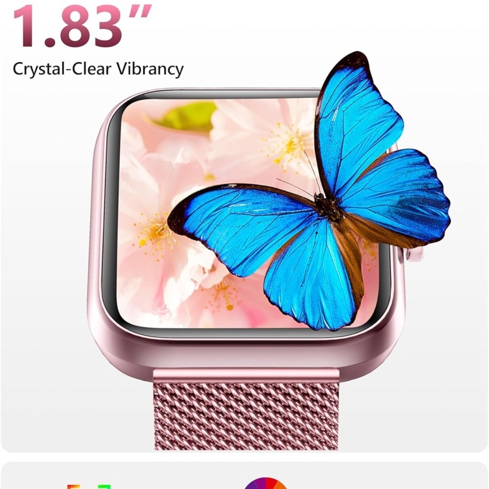 Rose Gold Smartwatch with 2 bands NWT - Picture 6 of 8